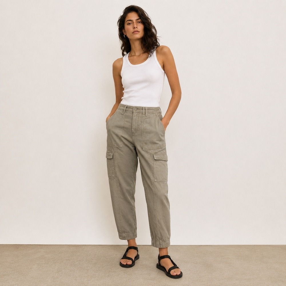 Banana Republic Olive-Tone Cargo Trousers